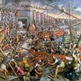 Painting of fall of Constantinople